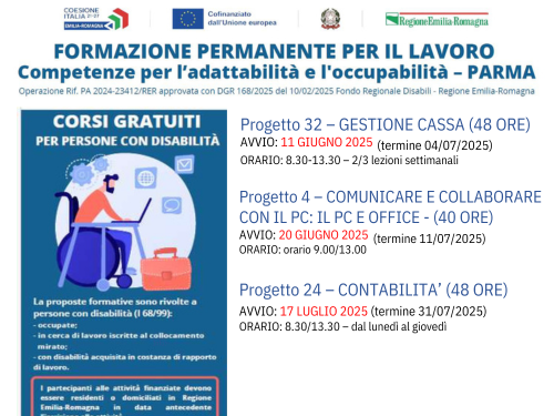 FORMAZIONE PERMANENTE PER IL LAVORO - Competenze per l’adattabilità e l'occupabilità - PARMA